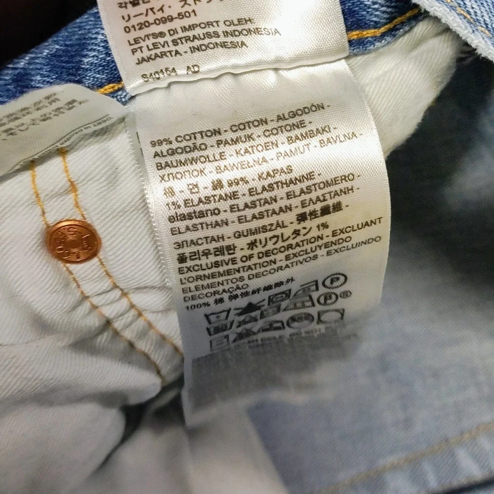 Levi's Premium 501 93 Button Fly Jeans 34x36 Mens Straight Leg Stretch Denim